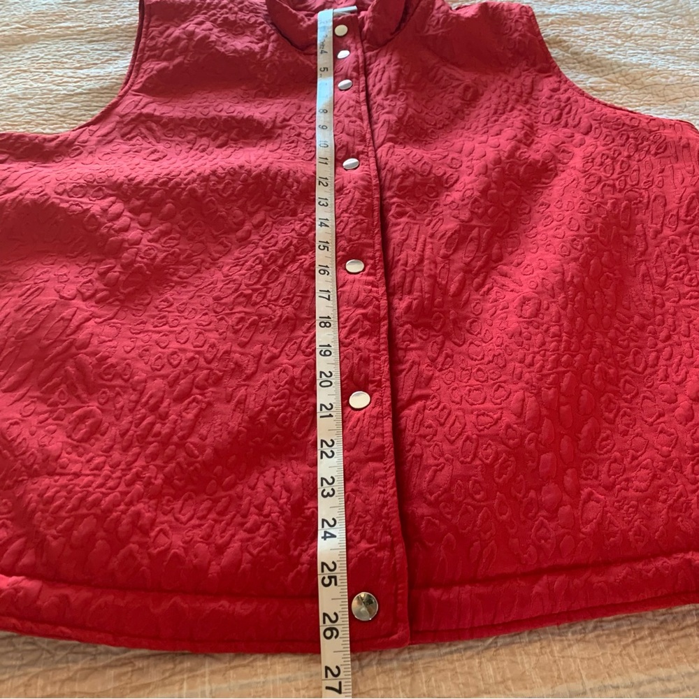 Chico’s Weekends Red Quilted Vest with Snap Buttons Size 16 - Picture 9 of 13